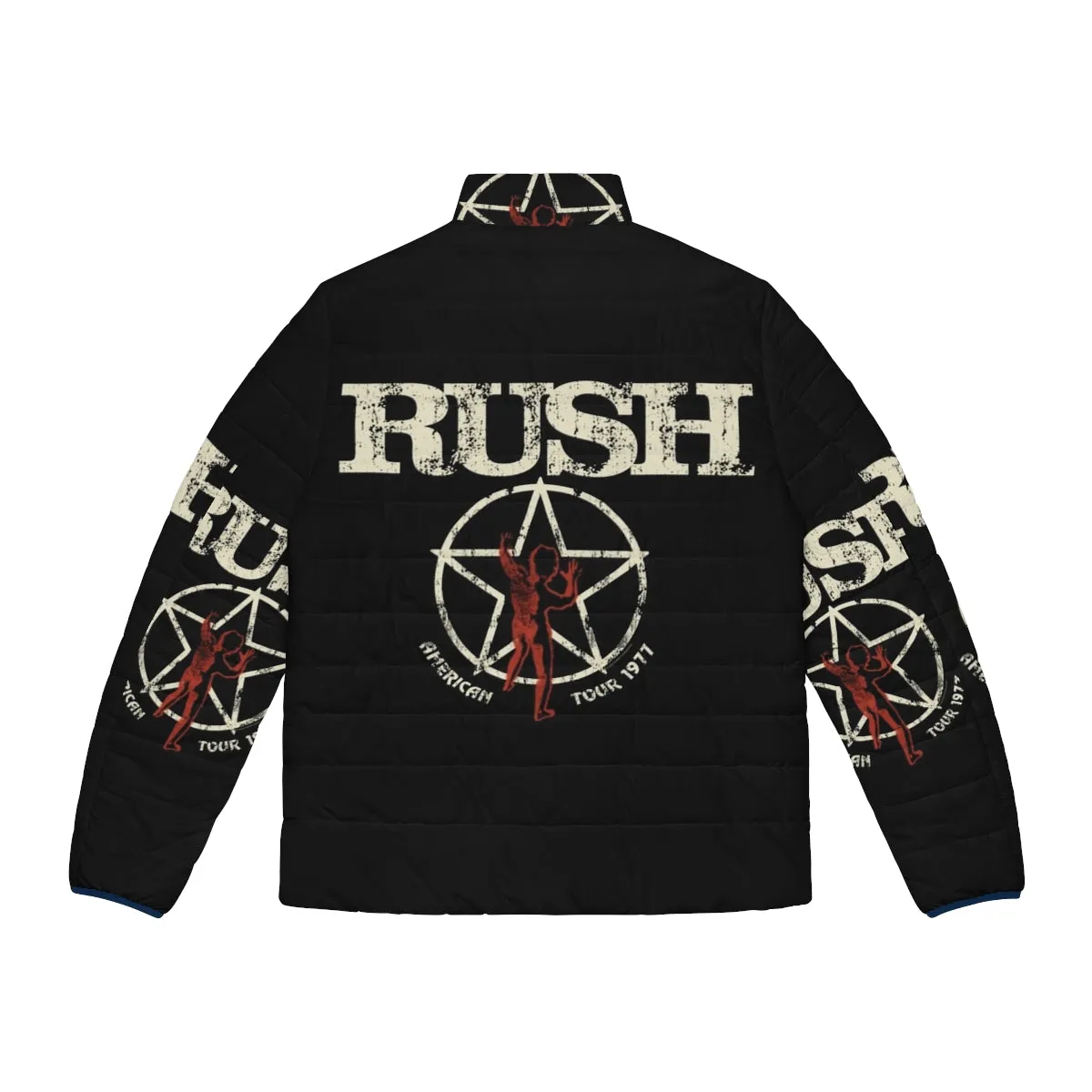 1977 Rush American Tour Retro Rock Music Puffer Jacket