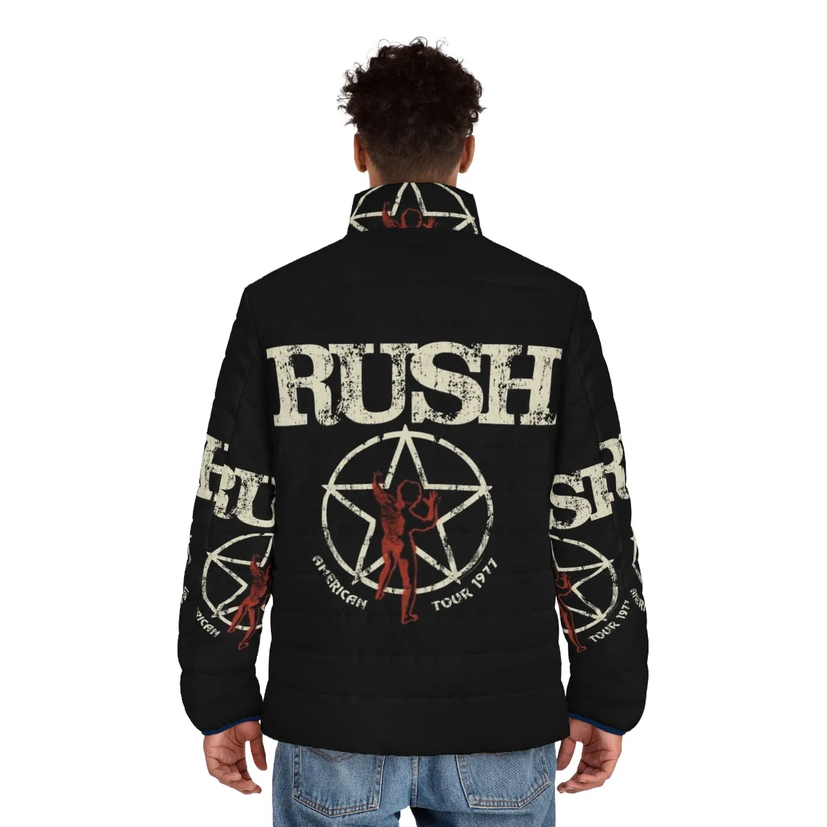 1977 Rush American Tour Retro Rock Music Puffer Jacket