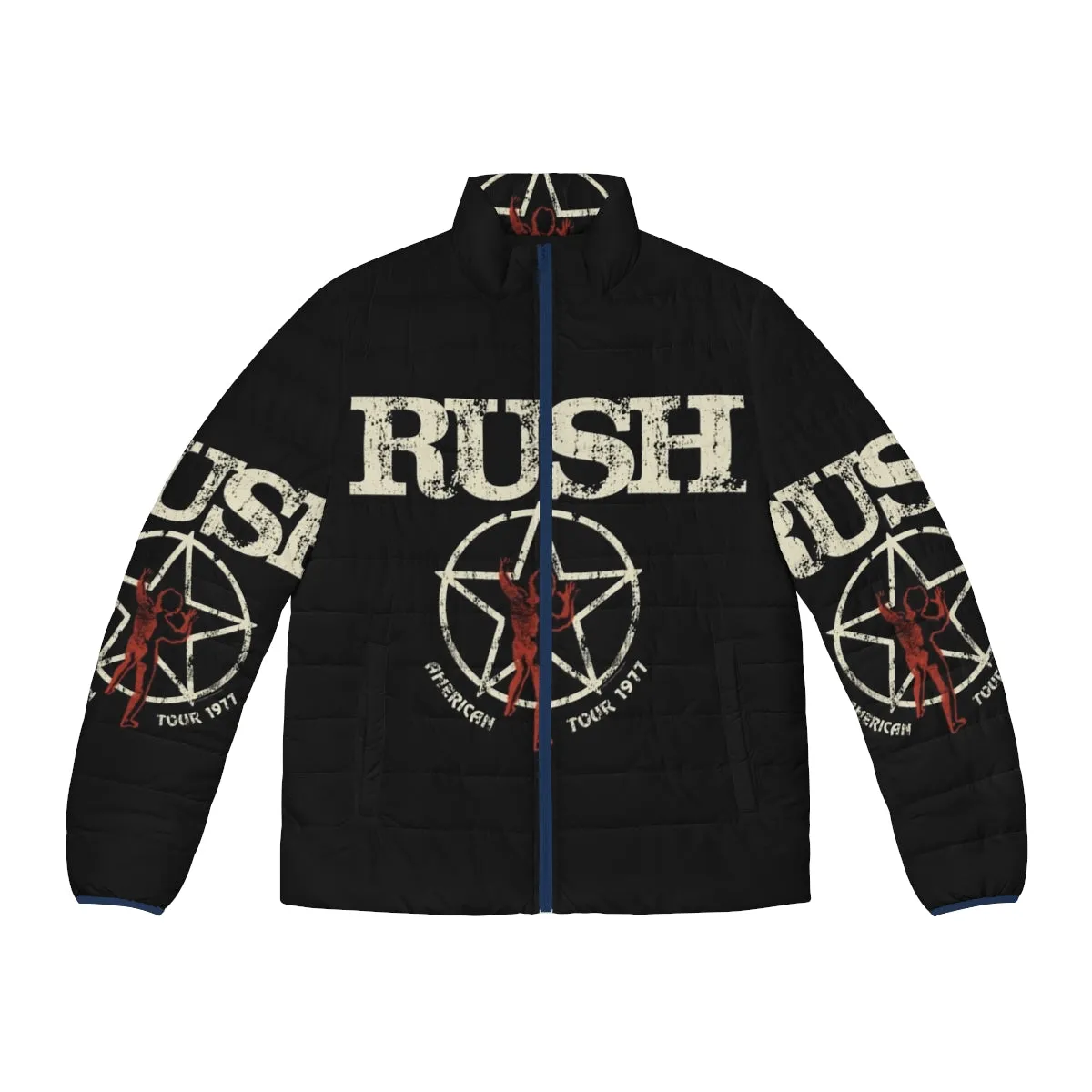 1977 Rush American Tour Retro Rock Music Puffer Jacket