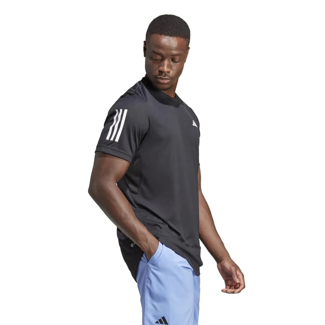 ADIDAS CLUB 3-STRIPES TENNIS MEN'S TEE BLACK