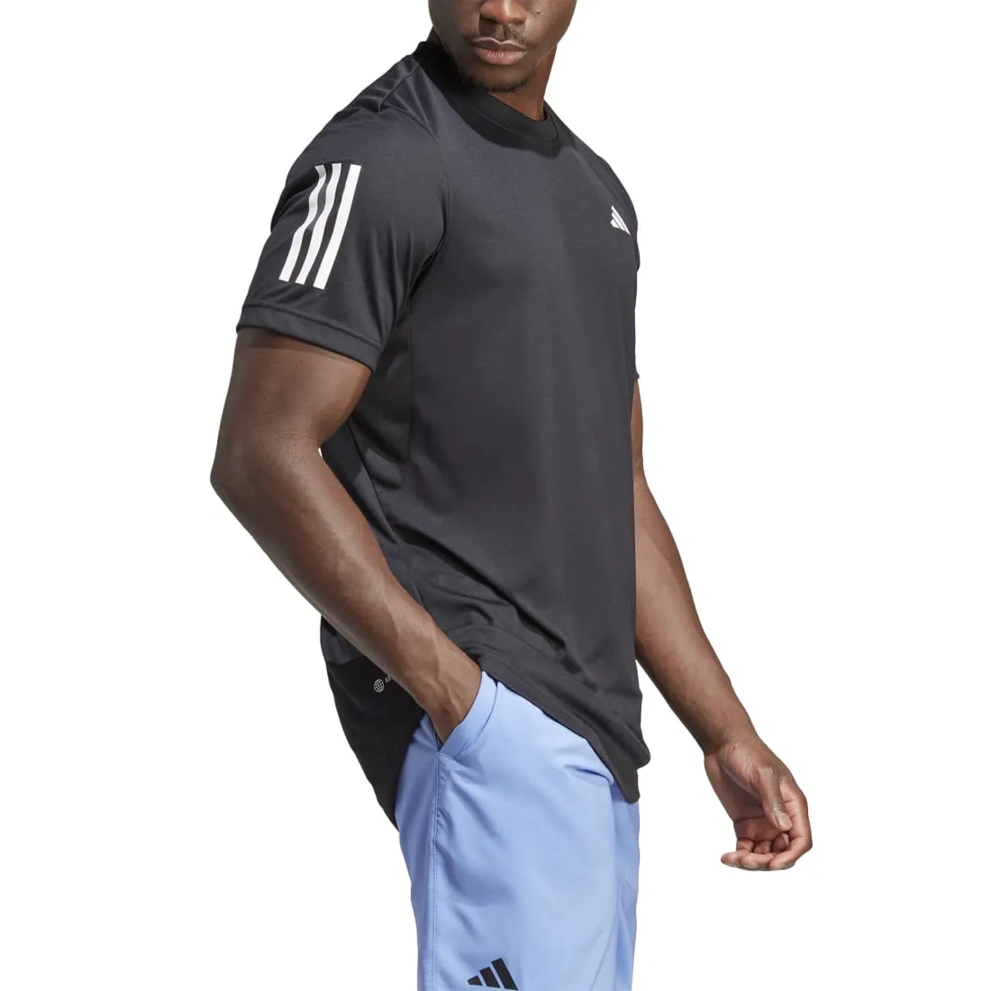 ADIDAS CLUB 3-STRIPES TENNIS MEN'S TEE BLACK
