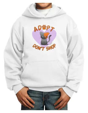 Adopt Don't Shop Cute Kitty Youth Hoodie Pullover Sweatshirt