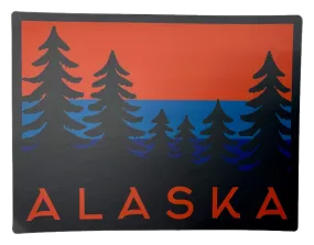 Alaska Trees Retro Sticker