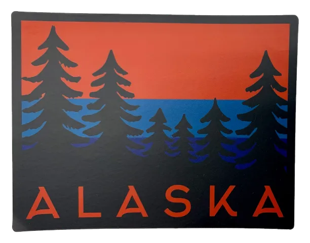 Alaska Trees Retro Sticker