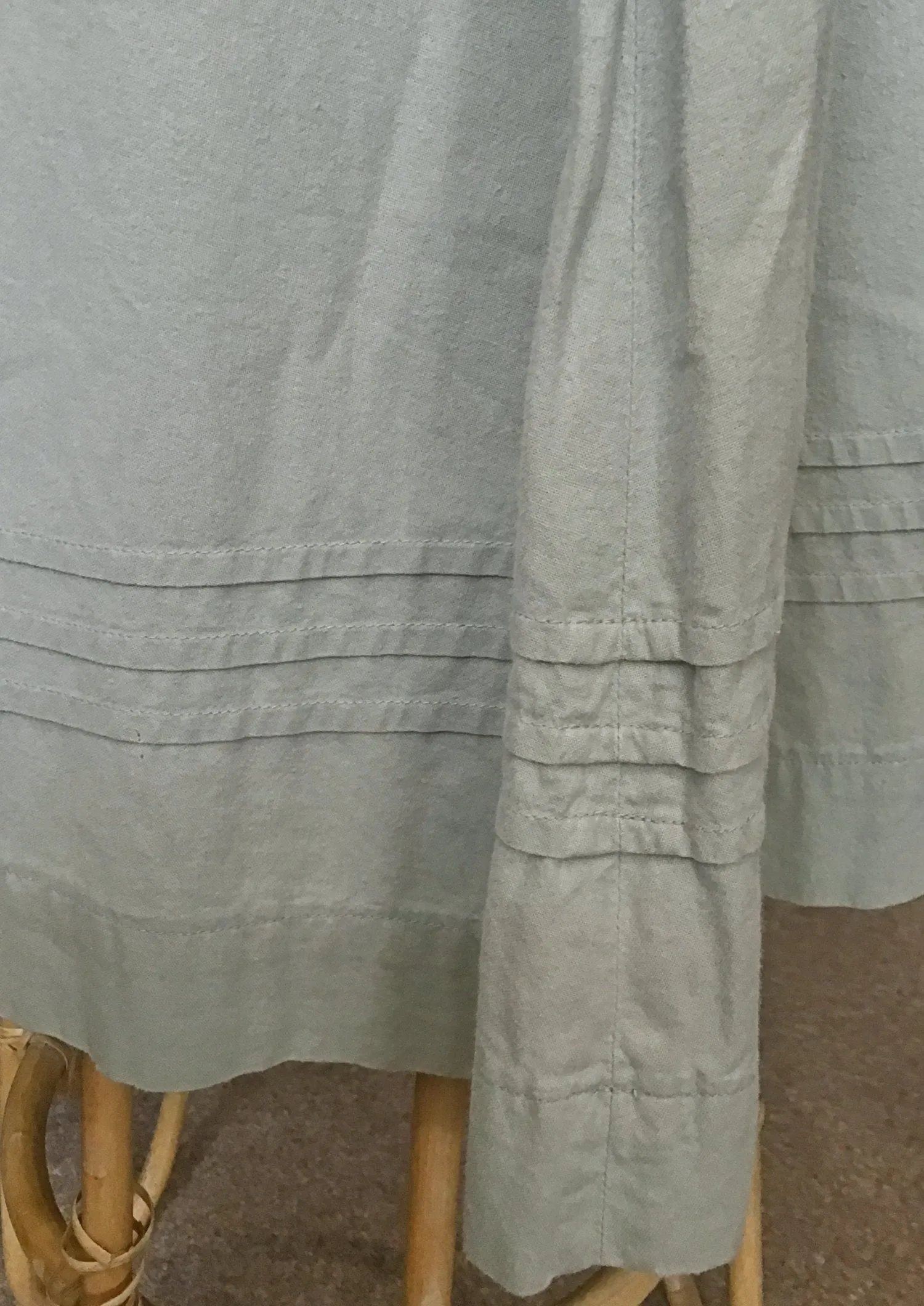 Antique White and Sage Green Linen Under Skirt