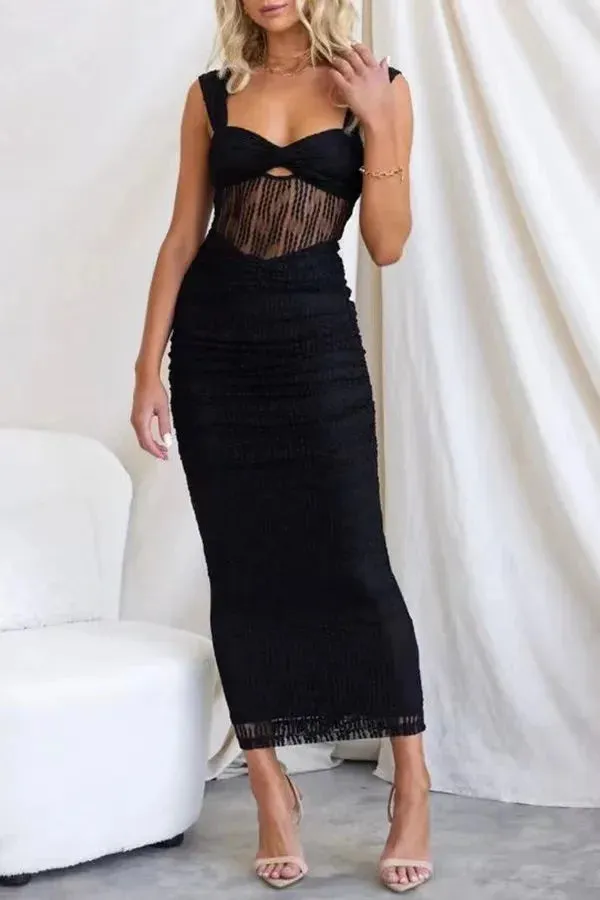 Elegant Color 2024 Zipper Sleeveless Sexy Solid INS Casual Sling Holiday New Dress
