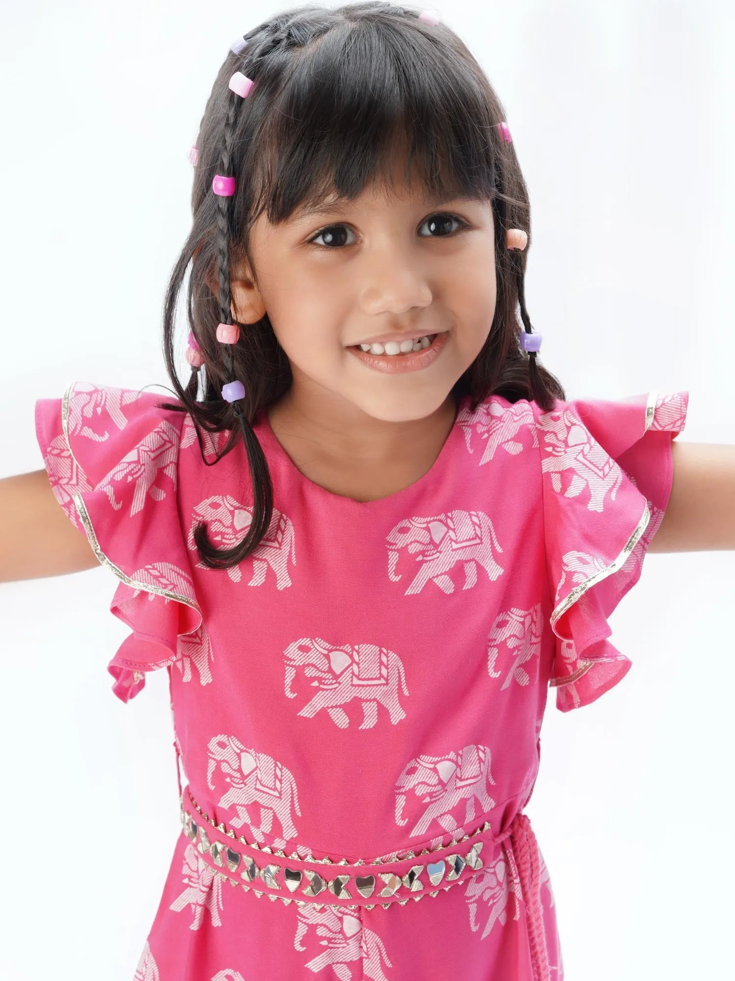 Girls Trunk Tales Girls Pink Flutter Sleeve Jumper - Lil Drama