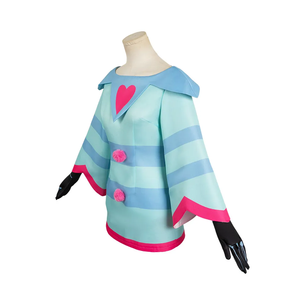 Helluva Boss Hazbin Hotel Fizzarolli Women Blue Dress Party Carnival Halloween Cosplay Costume