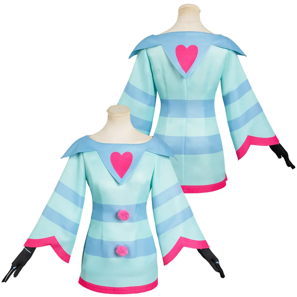 Helluva Boss Hazbin Hotel Fizzarolli Women Blue Dress Party Carnival Halloween Cosplay Costume