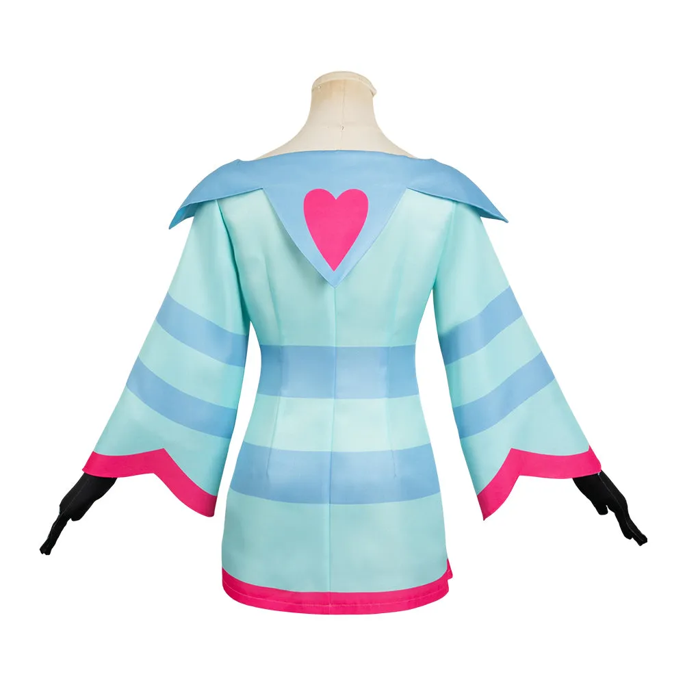 Helluva Boss Hazbin Hotel Fizzarolli Women Blue Dress Party Carnival Halloween Cosplay Costume