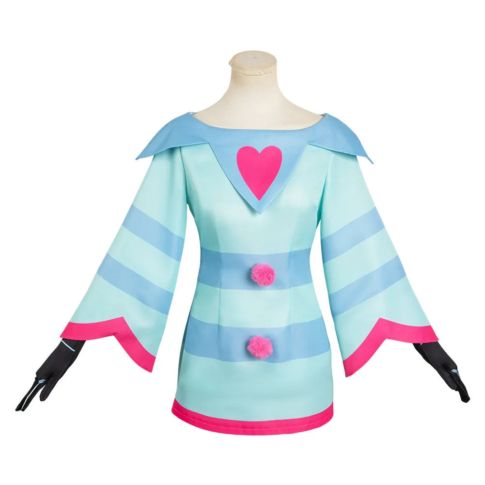 Helluva Boss Hazbin Hotel Fizzarolli Women Blue Dress Party Carnival Halloween Cosplay Costume