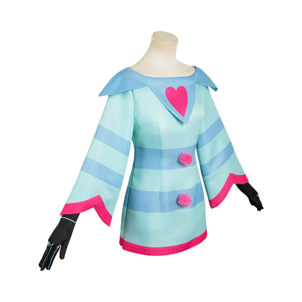Helluva Boss Hazbin Hotel Fizzarolli Women Blue Dress Party Carnival Halloween Cosplay Costume