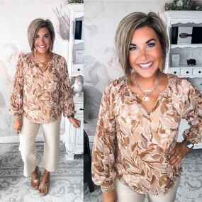 Here We Go Mocha Blouse