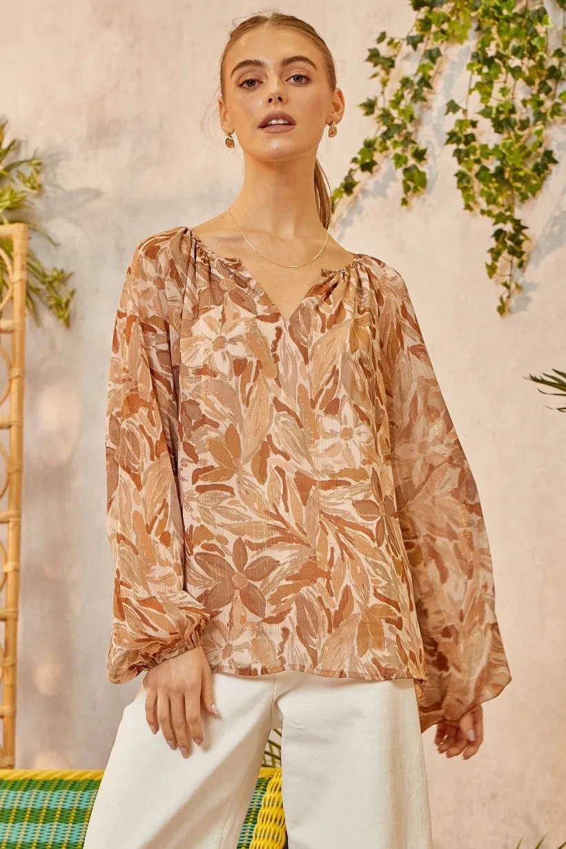 Here We Go Mocha Blouse