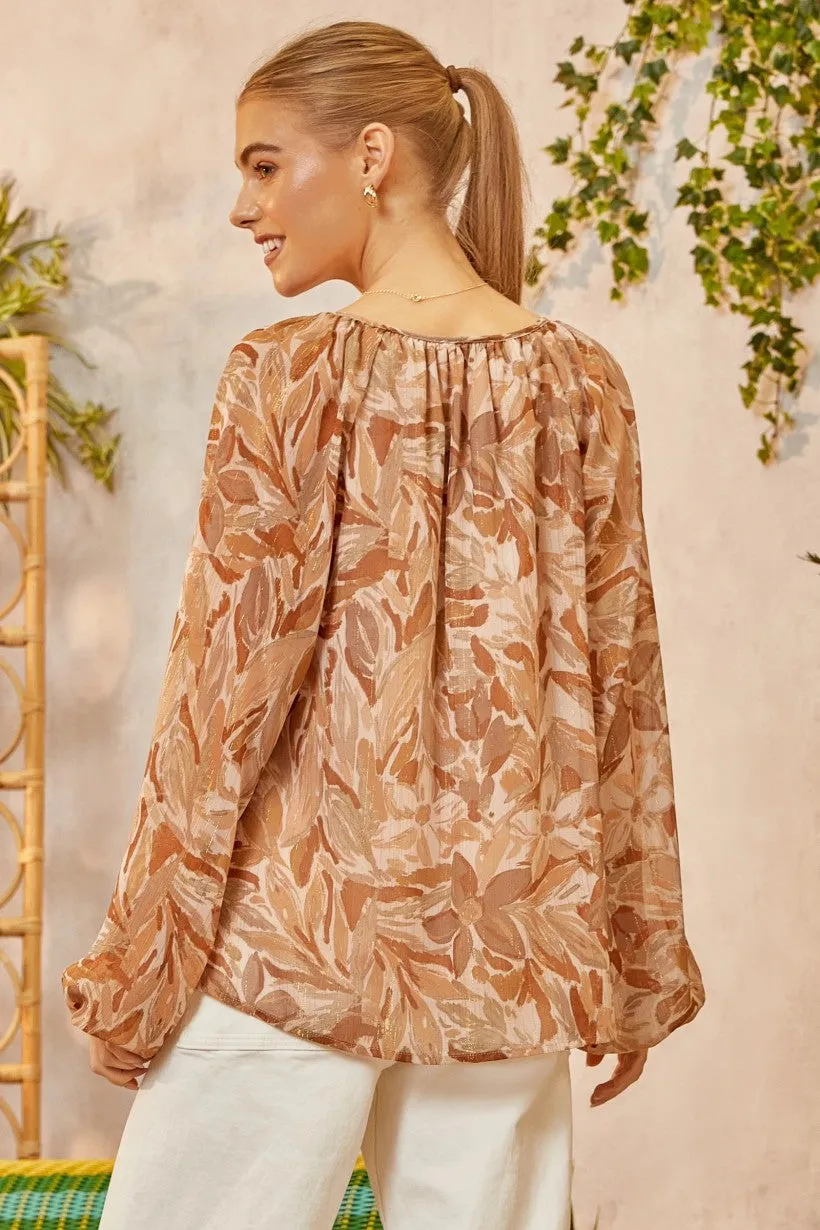 Here We Go Mocha Blouse