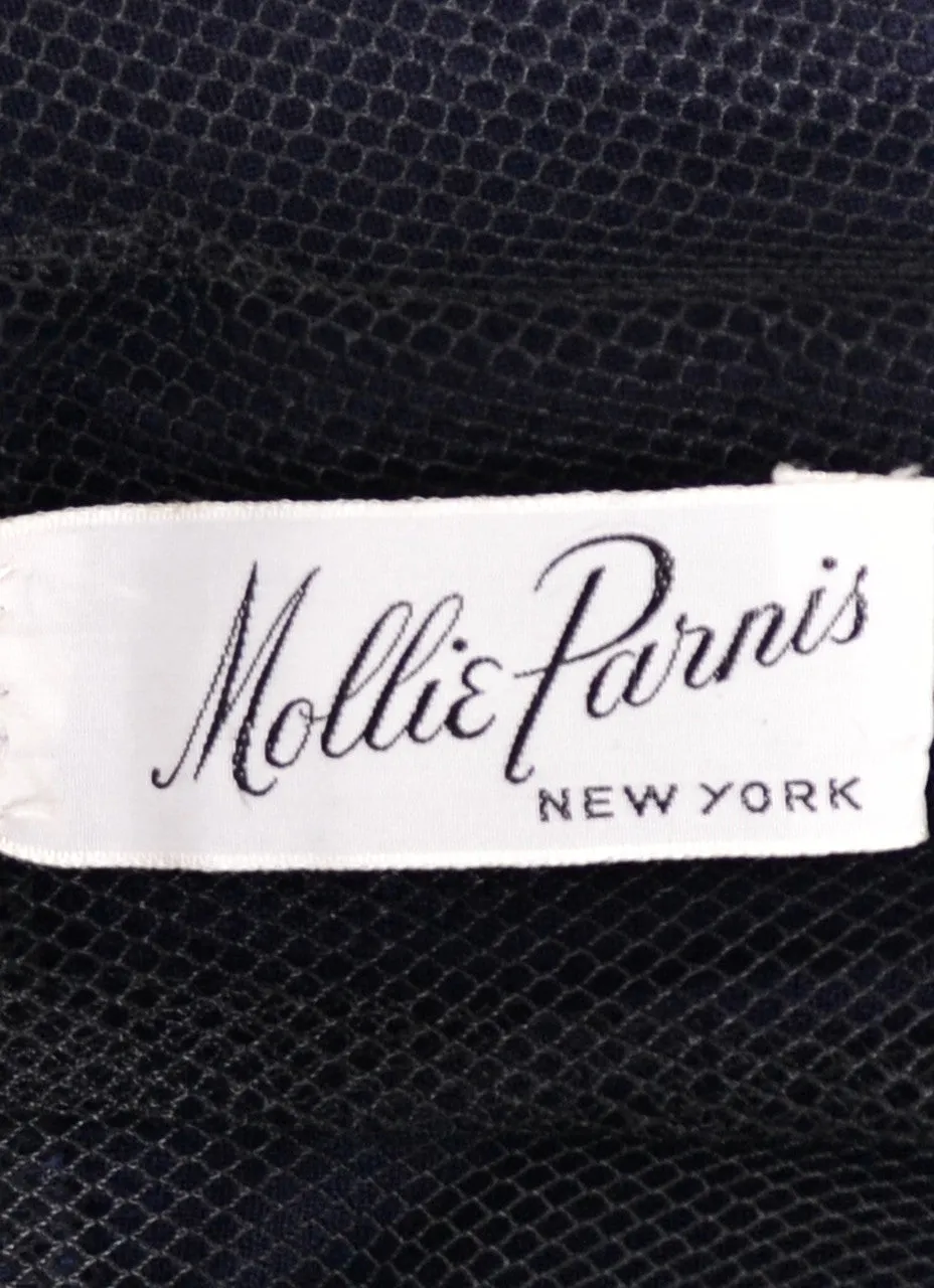 Incredible Mollie Parnis 1950s pleated navy blue perfection dress
