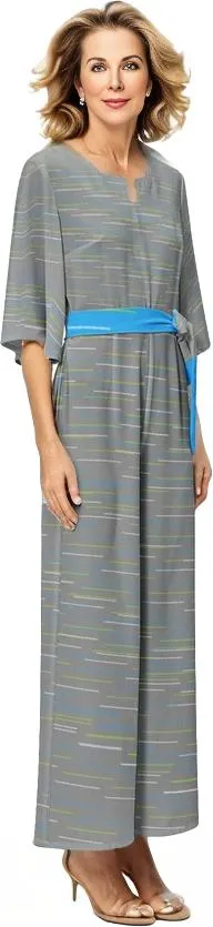 Linear Dolman Sleeve Belted Wide Leg Jumpsuit