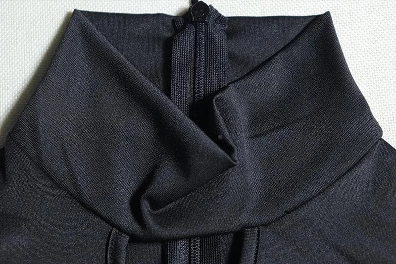Long sleeve high neck o ring irregular jumpsuit