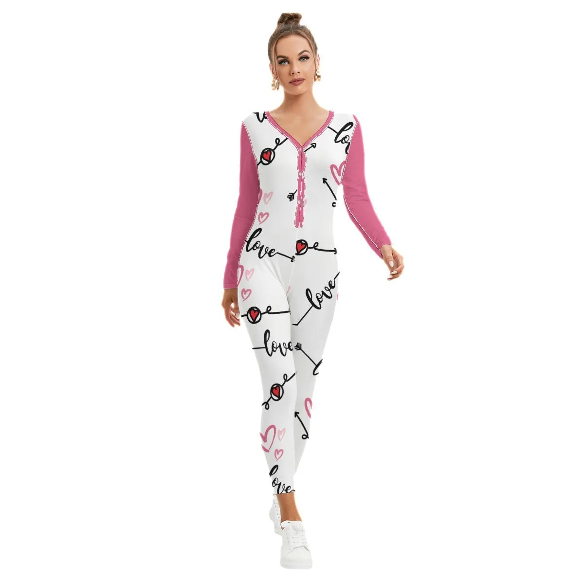 Love in Motion Women's Plunging Neck Jumpsuit