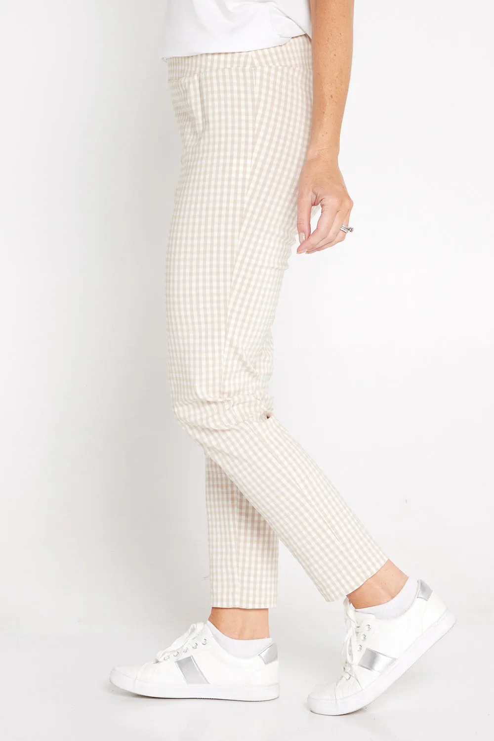 Moira Pants - Beige Gingham