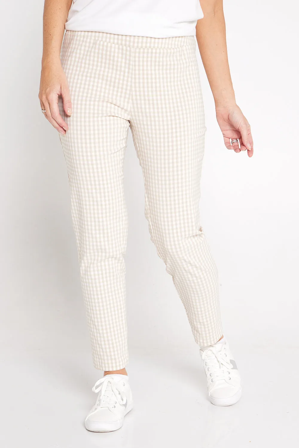 Moira Pants - Beige Gingham