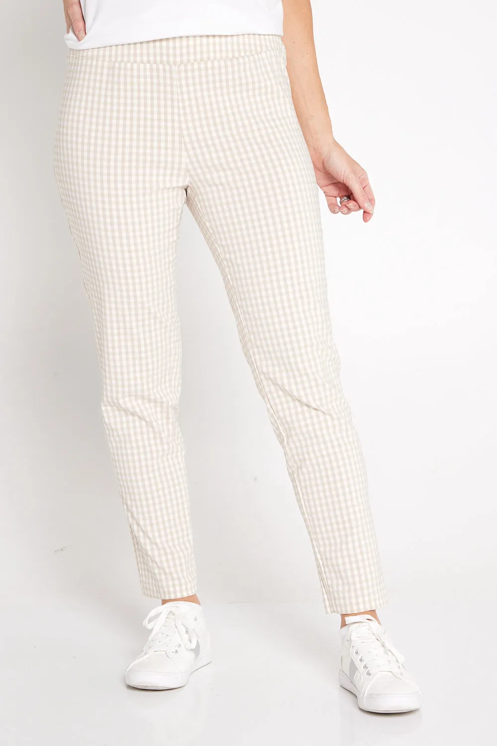 Moira Pants - Beige Gingham