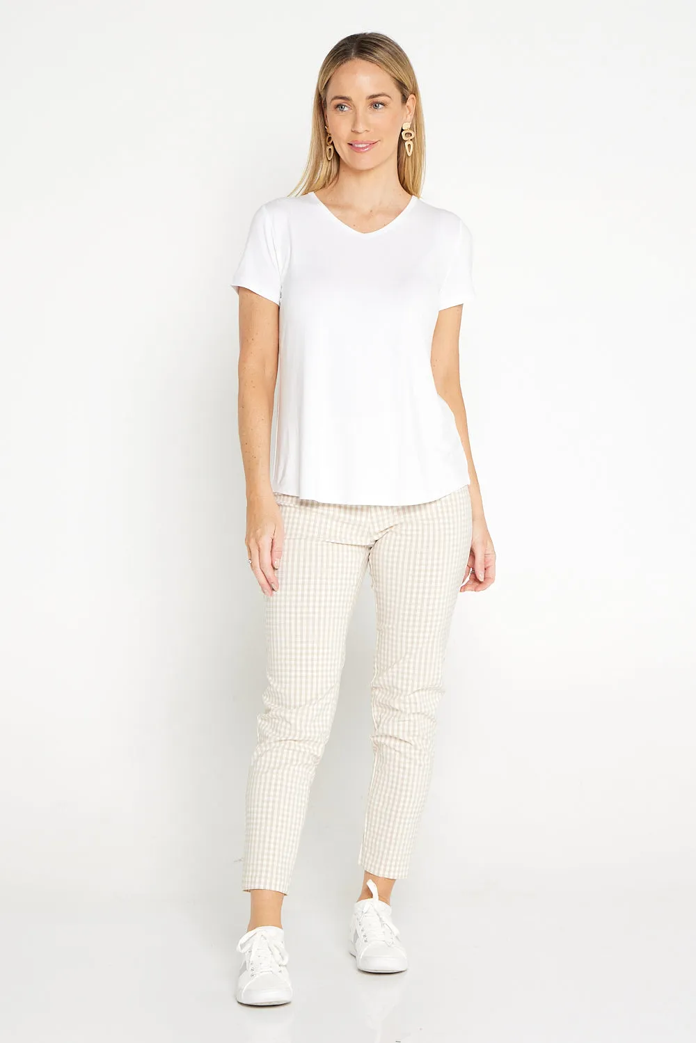 Moira Pants - Beige Gingham