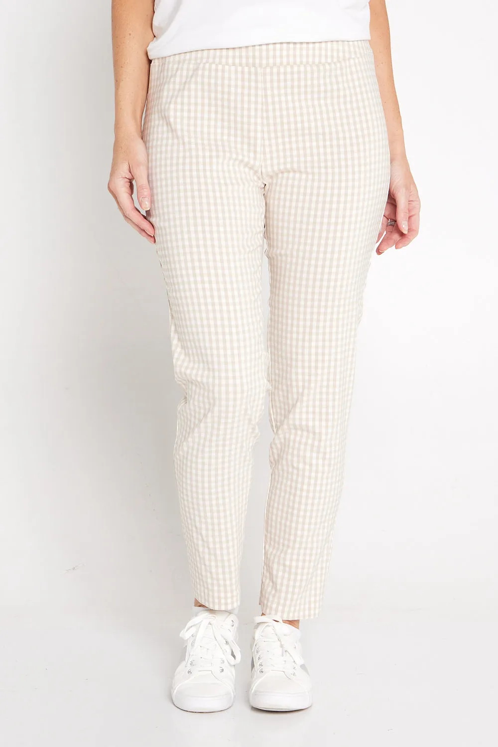 Moira Pants - Beige Gingham