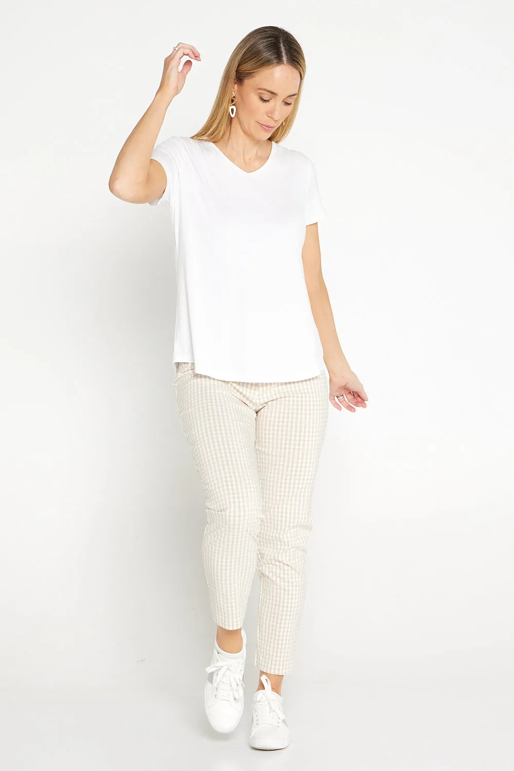 Moira Pants - Beige Gingham