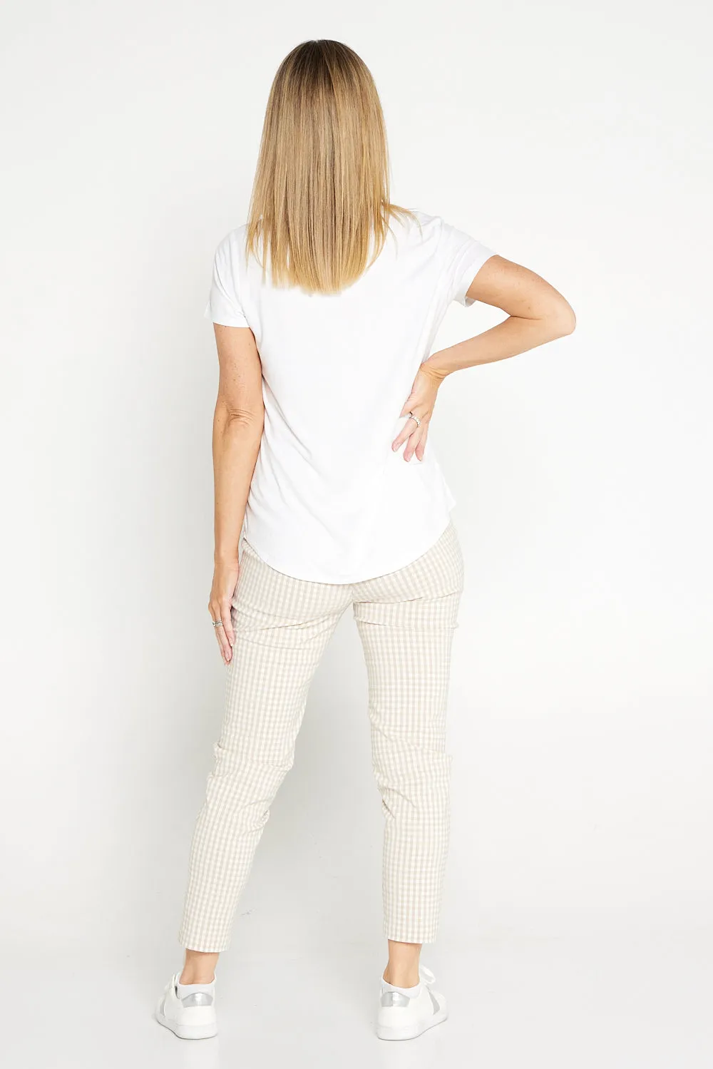Moira Pants - Beige Gingham