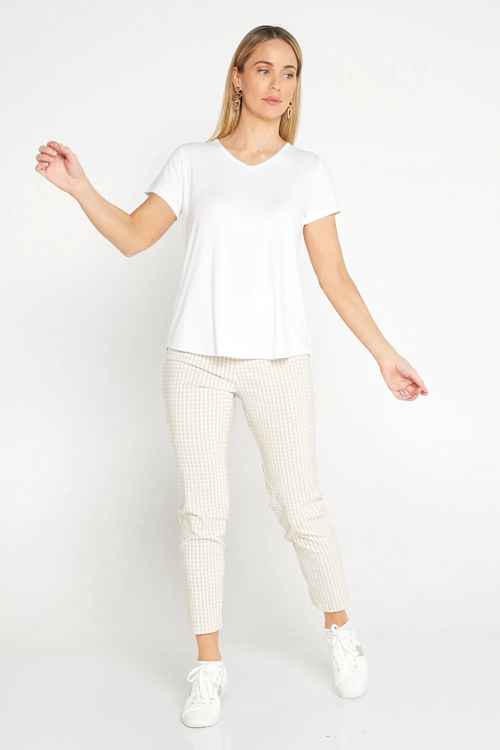 Moira Pants - Beige Gingham