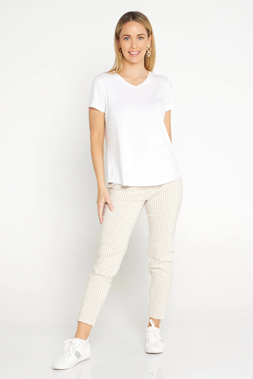 Moira Pants - Beige Gingham