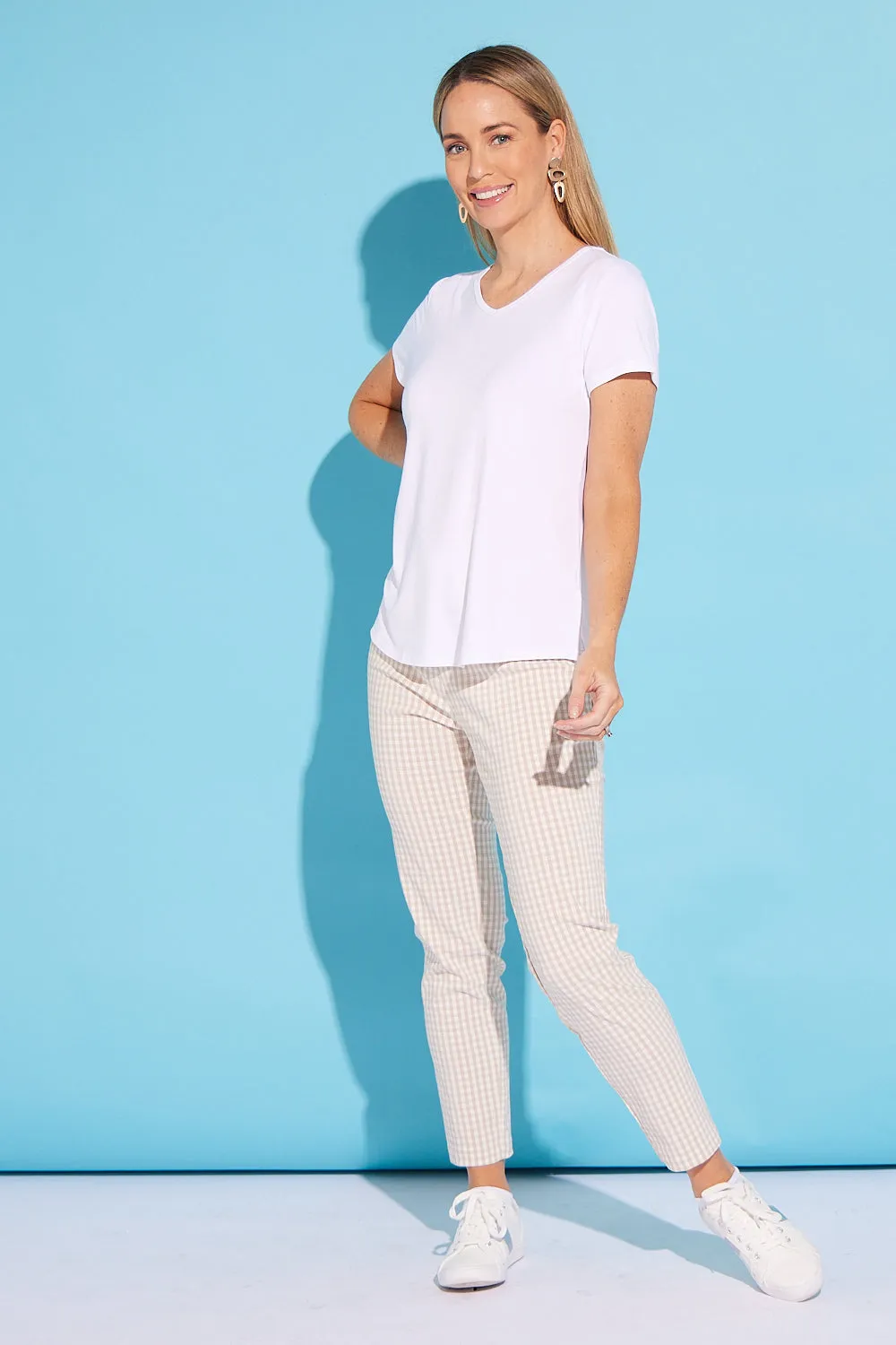 Moira Pants - Beige Gingham