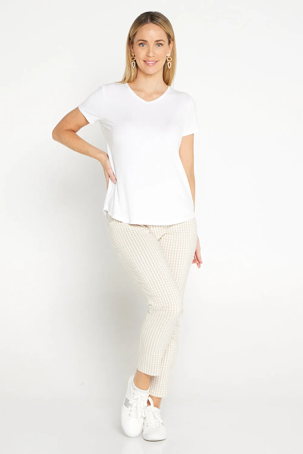 Moira Pants - Beige Gingham