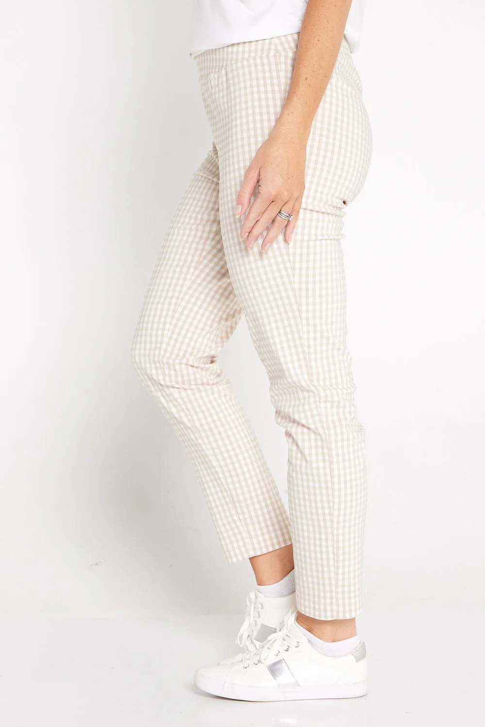 Moira Pants - Beige Gingham