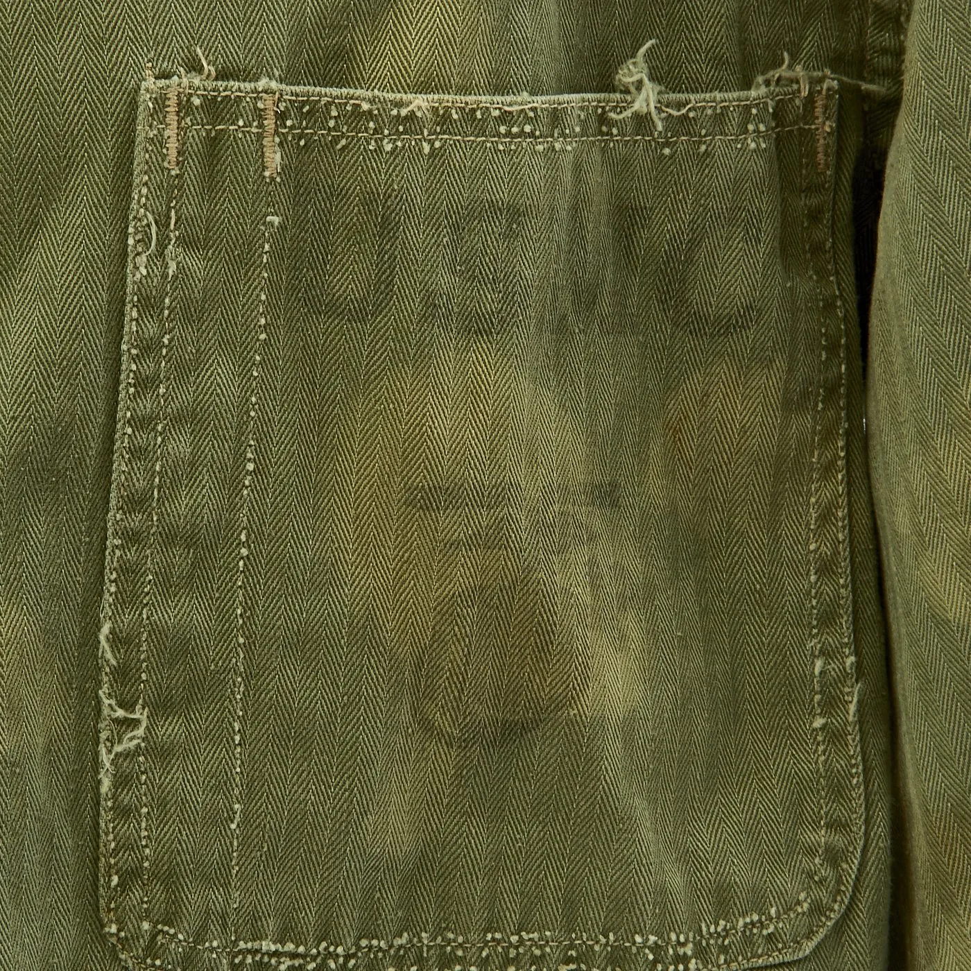 Original U.S. WWII Field Camouflage USMC HBT Herringbone Twill P41 Utility Combat Jacket