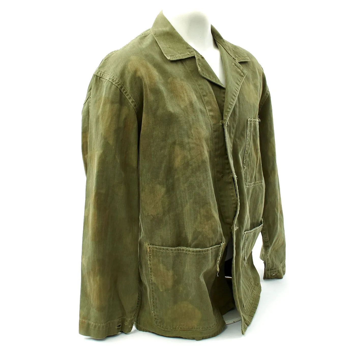 Original U.S. WWII Field Camouflage USMC HBT Herringbone Twill P41 Utility Combat Jacket
