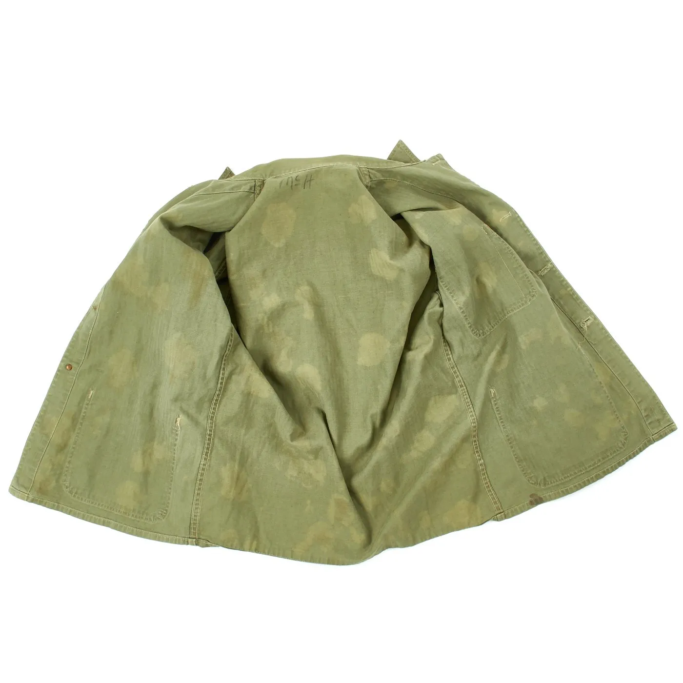Original U.S. WWII Field Camouflage USMC HBT Herringbone Twill P41 Utility Combat Jacket