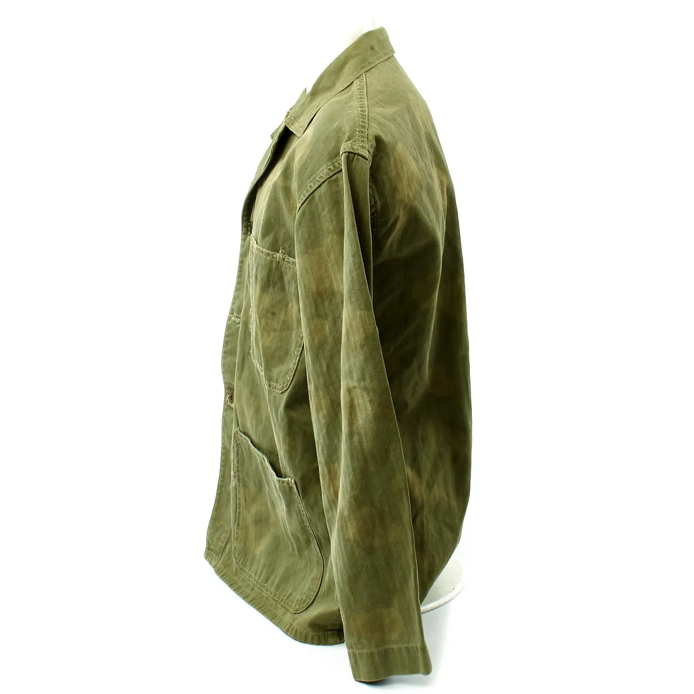 Original U.S. WWII Field Camouflage USMC HBT Herringbone Twill P41 Utility Combat Jacket
