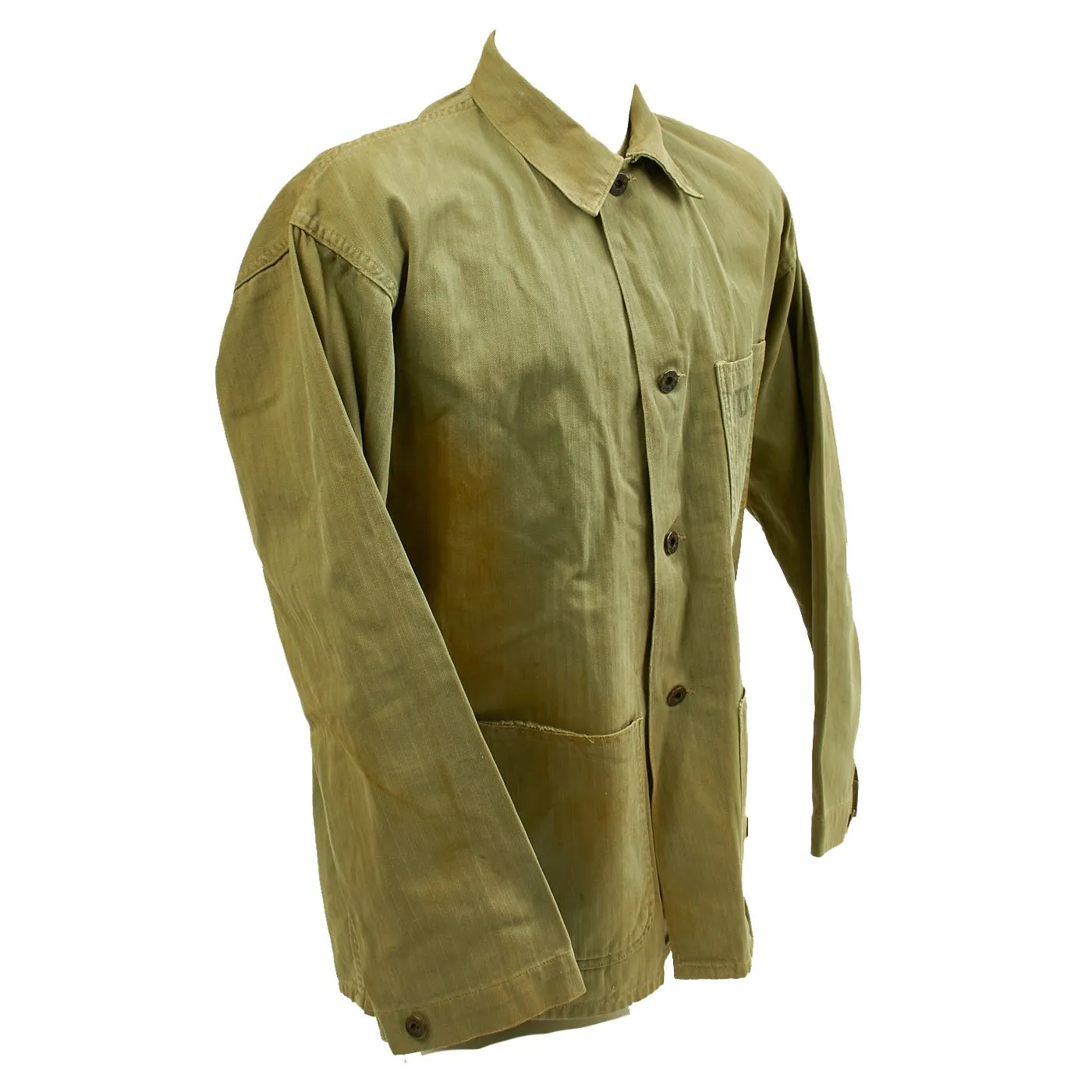 Original U.S. WWII USMC HBT Herringbone Twill P41 Combat Jacket