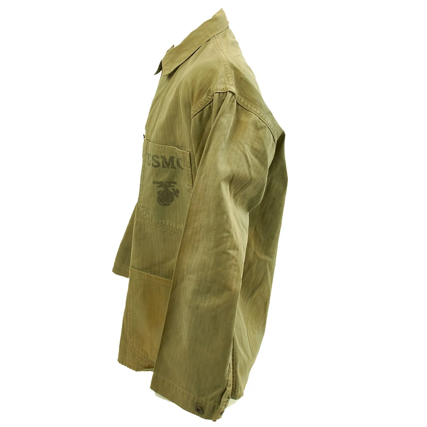Original U.S. WWII USMC HBT Herringbone Twill P41 Combat Jacket