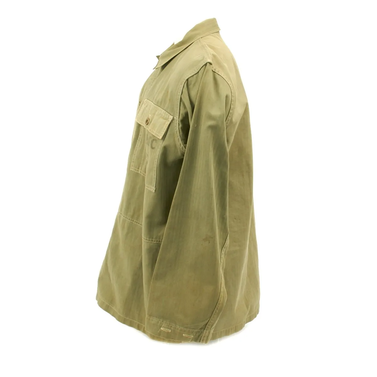 Original U.S. WWII USMC HBT Herringbone Twill P44 Combat Field Utility Jacket - Size 44-46