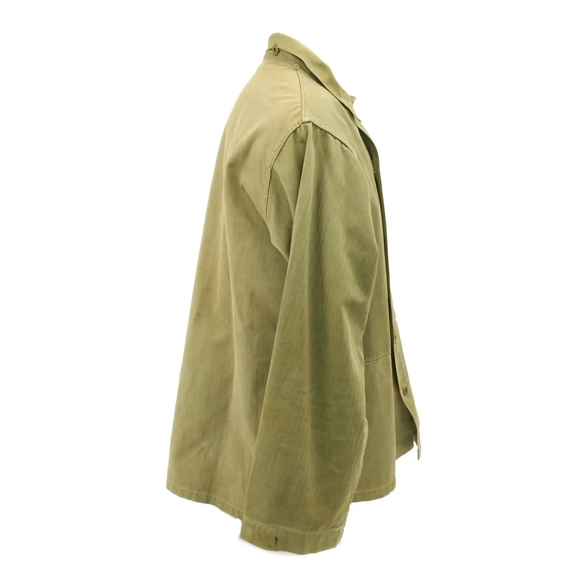 Original U.S. WWII USMC HBT Herringbone Twill P44 Combat Field Utility Jacket - Size 44-46