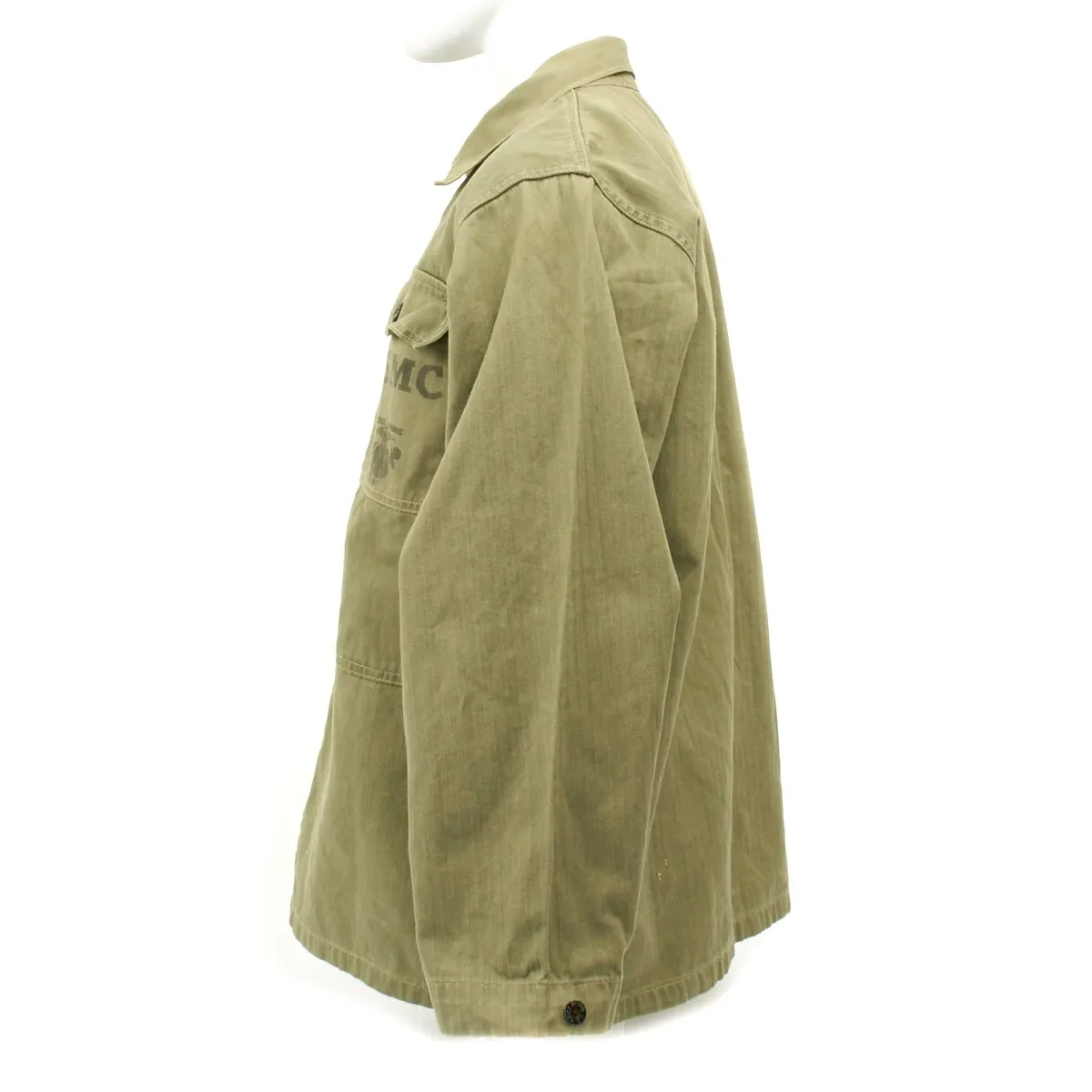 Original U.S. WWII USMC HBT Herringbone Twill P44 Combat Field Utility Jacket