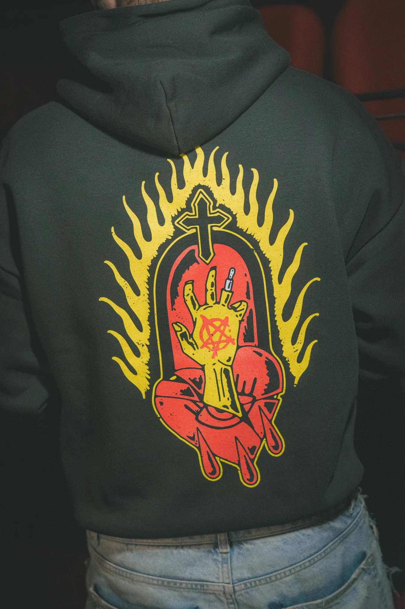 Oversized Zombie Hand Hoodie / Back Print