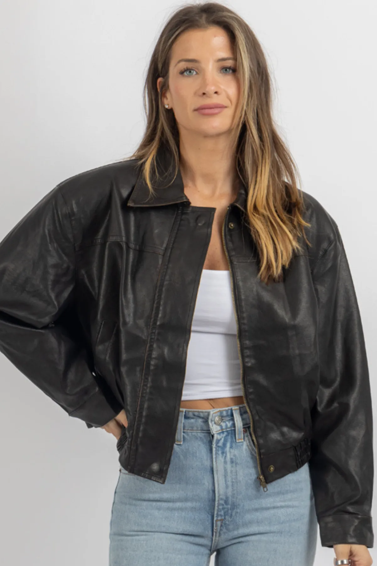 RILEY CHOCOLATE LEATHER JACKET