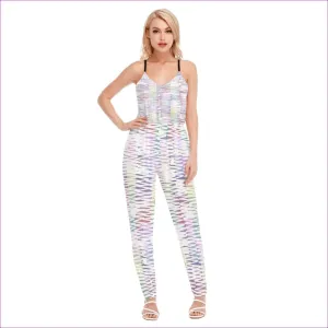 Scribbled Women's & Teen's V-neck Cami Jumpsuit