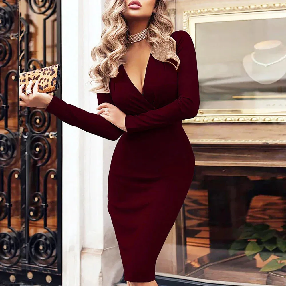 Sexy Evening Black Summer Winter Club Long Formal Autumn Party Elegant Dress