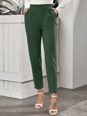 SHEIN Frenchy High-Rise Slant Pocket Tapered Pants