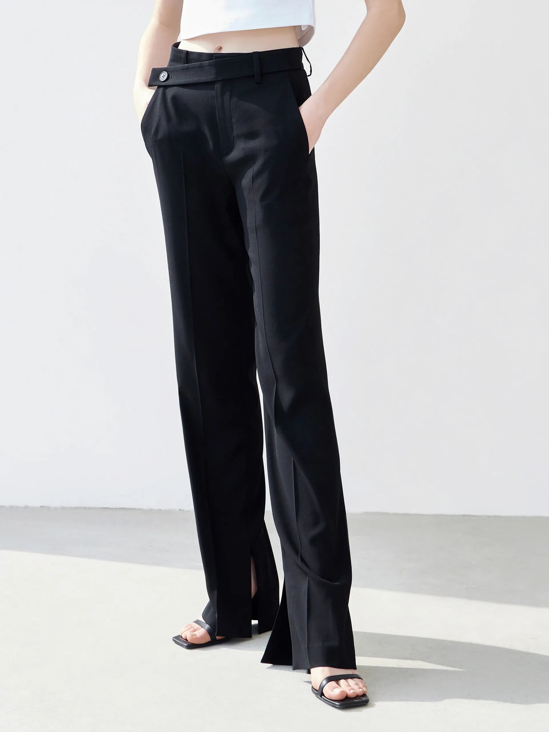 Slide Slits Straight Pants